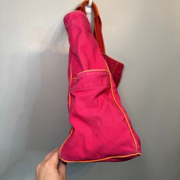 Vera Bradley Color Block Canvas Tote Bag Magenta Pink Orange - Picture 4 of 9